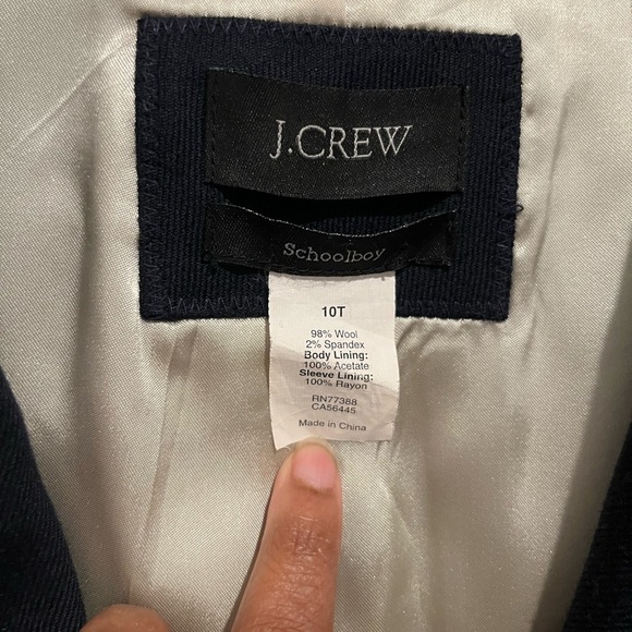 J Crew Womens Classic Wool Schoolboy Blazer Navy Blue Gold Buttons Size 10T - Picture 5 of 5